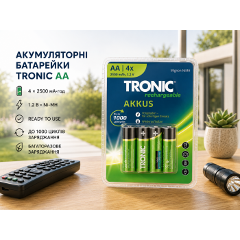 Акумуляторні батареї  TRONIC Ni-MH HR6 АА 4шт 2500 mAh (PS-202501)