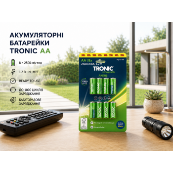 Акумуляторні батареї TRONIC Ni-MH HR6 АА 8 шт 2500 mAh (PS-202502) Акумуляторні батареї TRONIC Ni-MH HR6 АА 8 шт 2500 mAh (PS-202502)