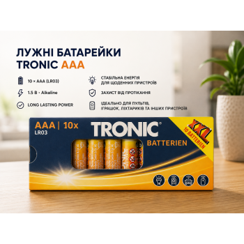 Батарейки  TRONIC LR03 ААA 10шт  (PS-202505)