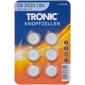 Батарейка Tronic літієва CR2025 блістер 6 шт  (PS-202509)