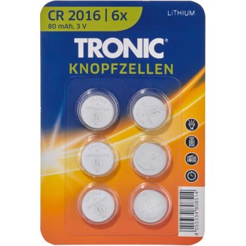 Батарейка Tronic літієва CR2016 блістер 6 шт  (PS-202510)