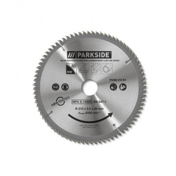 Диск для пилки Parkside PKSB A1 210 x 30 мм 80 зубців (P-202512) Диск для пилки Parkside PKSB A1 210 x 30 мм 80 зубців (P-202512)