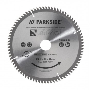 Диск для пилки Parkside PKSB B1 210 x 30 мм 80 зубців (P-202516) Диск для пилки Parkside PKSB B1 210 x 30 мм 80 зубців (P-202516)