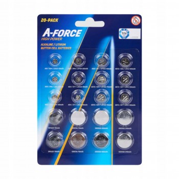 Комплект батарейок A-Forse таблетки 20 шт (PS-202529) Комплект батарейок A-Forse таблетки 20 шт (PS-202529)