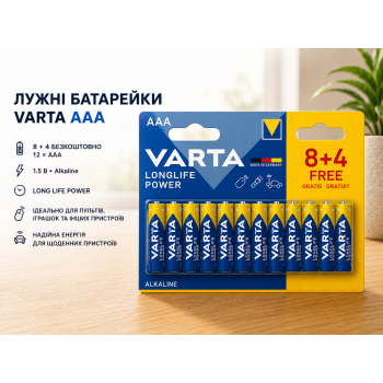 Батарейки Varta LR03 ААA 12 шт (PS-202532) Батарейки Varta LR03 ААA 12 шт (PS-202532)