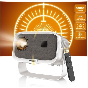 Проектор Jimveo E18 1080P Full HD обертання на 360° - WiFi 6 і Bluetooth 5.2 сумісний із телефоном/ПК/телевізором/USB/HDMI White (R3436) Проектор Jimveo E18 1080P Full HD обертання на 360° - WiFi 6 і Bluetooth 5.2 сумісний із телефоном/ПК/телевізором/USB/HDMI White (R3436)