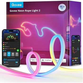 Світлодіодна стрічка Govee Neon Rope Light 2 H61D5 5 метрів White (R3615) Світлодіодна стрічка Govee Neon Rope Light 2 H61D5 5 метрів White (R3615)