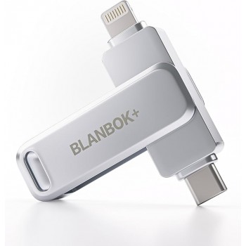 Флешка BLANBOK+  512 ГБ 3в1 Type-C, Lightning, Usb Silver (R3621)