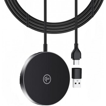 Магнітний бездротовий зарядний пристрій NewQ NQ-WC-06 Black (R3969) Магнітний бездротовий зарядний пристрій NewQ NQ-WC-06 Black (R3969)