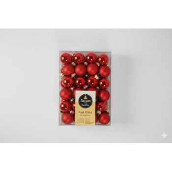 Набір ялинкових куль Xmas 24 шт. Red (NY5807082025) Набір ялинкових куль Xmas 24 шт. Red (NY5807082025)