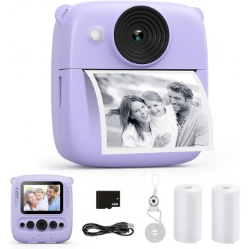 Дитячий фотоапарат моментального друку CalineGam ABS-688 Purple (R404413082025) Дитячий фотоапарат моментального друку CalineGam ABS-688 Purple (R404413082025)