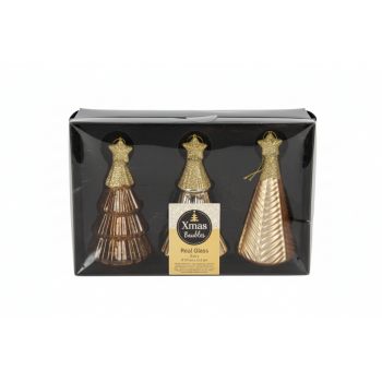Набір ялинкових іграшок Xmas 3 шт. Yellow (NY4267130820250)