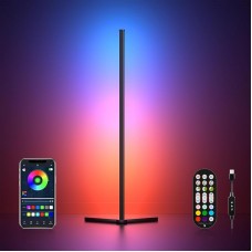 Кутова підлогова лампа-торшер з RGB підсвічуванням Auplf Black (R4392130820250)