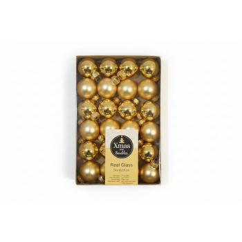Набір ялинкових куль Xmas 24 шт. Gold (NY4427130820250) Набір ялинкових куль Xmas 24 шт. Gold (NY4427130820250)