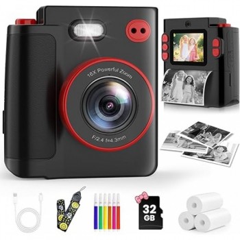 Дитячий фотоапарат моментального друку MYSTILUCK X8D Black (R4612131820250) Дитячий фотоапарат моментального друку MYSTILUCK X8D Black (R4612131820250)