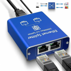 Спліттер Gigabit RJ45 1X2 розгалужувач 1000 Мбіт/с Blue (R4687131820250)