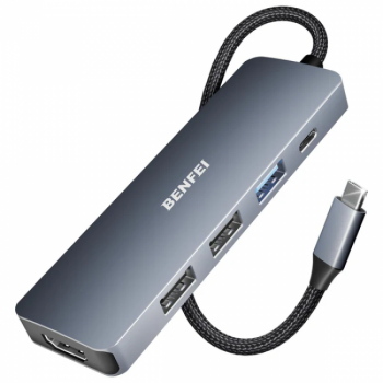 USB-хаб Benfei USB-C Hub 5-in-1 4K@30Гц, 0.2м, Grey (RD4816131820250) USB-хаб Benfei USB-C Hub 5-in-1 4K@30Гц, 0.2м, Grey (RD4816131820250)
