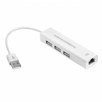USB-хаб DX139 LAN+USB 2.0 на 3 порта White (RM3829)