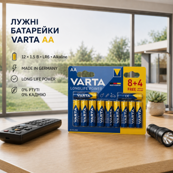 Батарейки Varta LR6 АA 12 шт (R4841131820250) Батарейки Varta LR6 АA 12 шт (R4841131820250)
